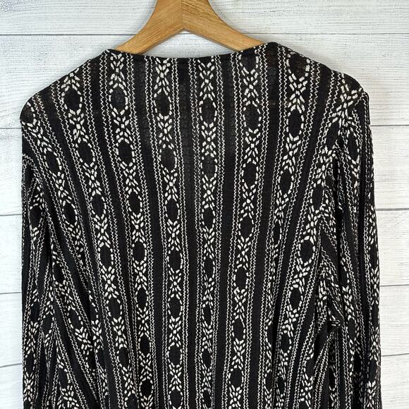 Lucky Brand Womens size 2X Embroidered Beaded Linen Geometric Boho Blouse - Picture 8 of 13